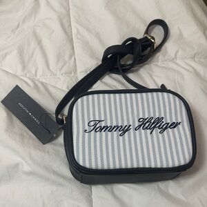 Tommy Hilfiger Blue and White Striped Crossbody Bag NWT